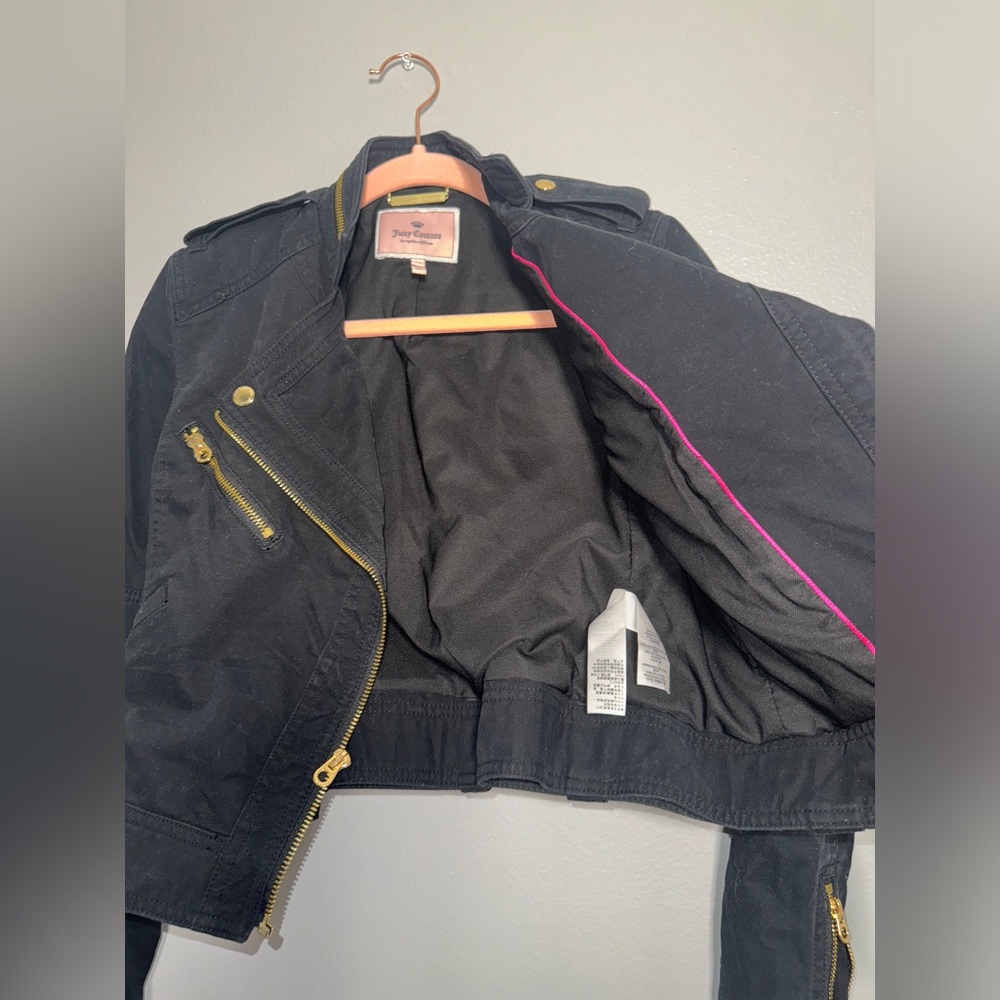Juicy Couture Cropped Moto Jacket - Picture 2 of 4